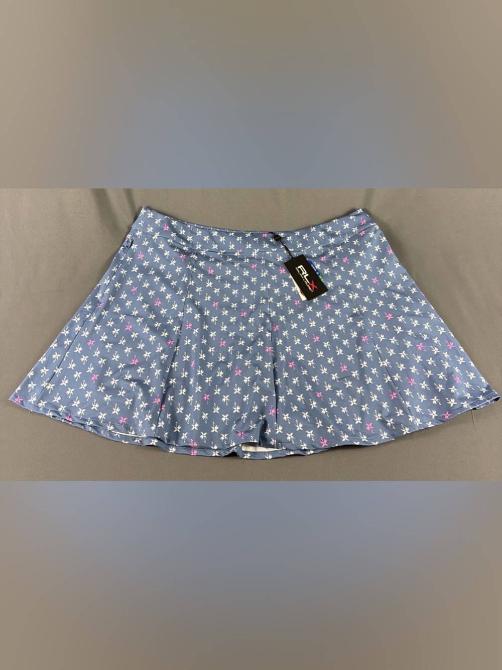 RLX Ralph Lauren Womens Golf Skort Palms Print XL Blue Multi Polyester MSRP $148